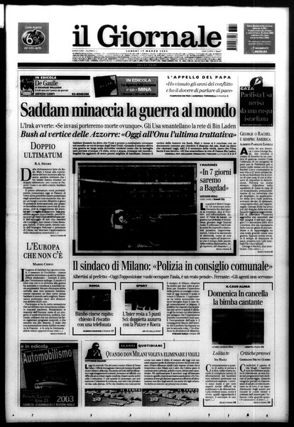 Il giornale del lunedi